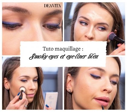 maquillage avec eye-liner bleu