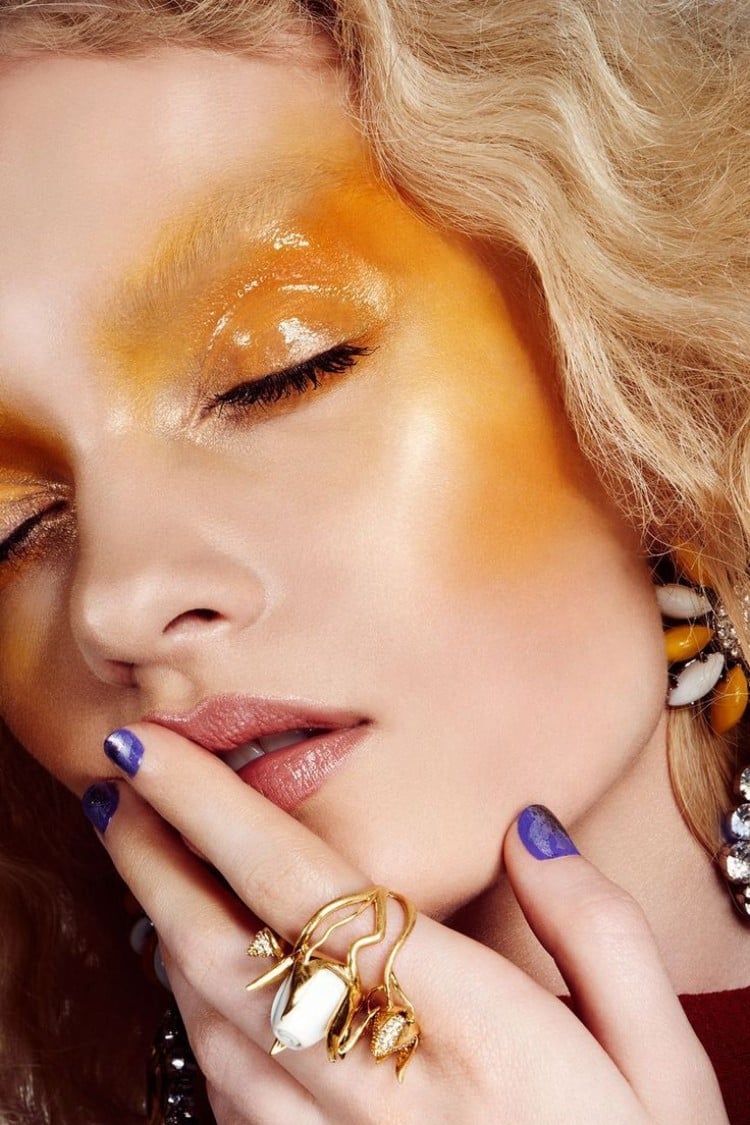 maquillage glossy jaune tendance makeup 2019