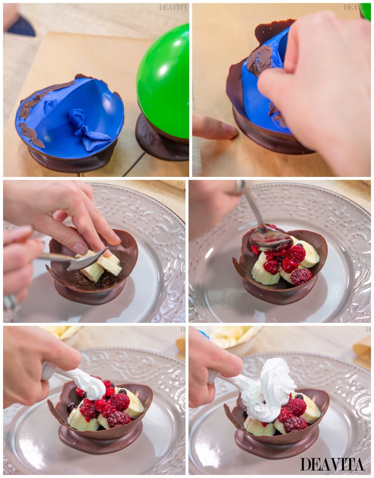 recette amuse-bouche bols en chocolat aux fruits