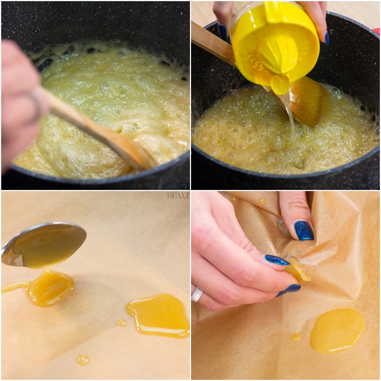 remède mal de gorge bonbons au miel et au citron étapes de préparation