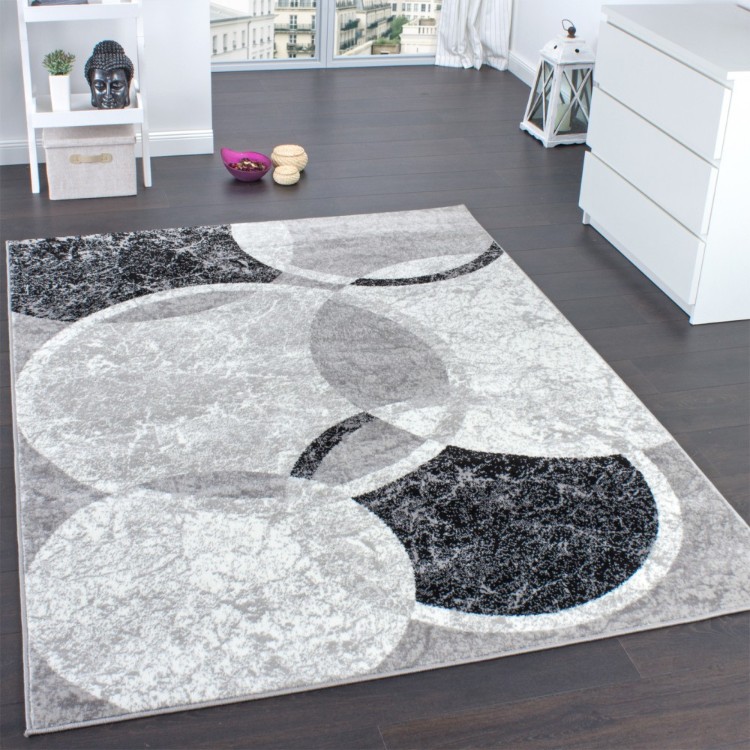 tendances tapis 2019 design intérieur salon style minimaliste noir blanc