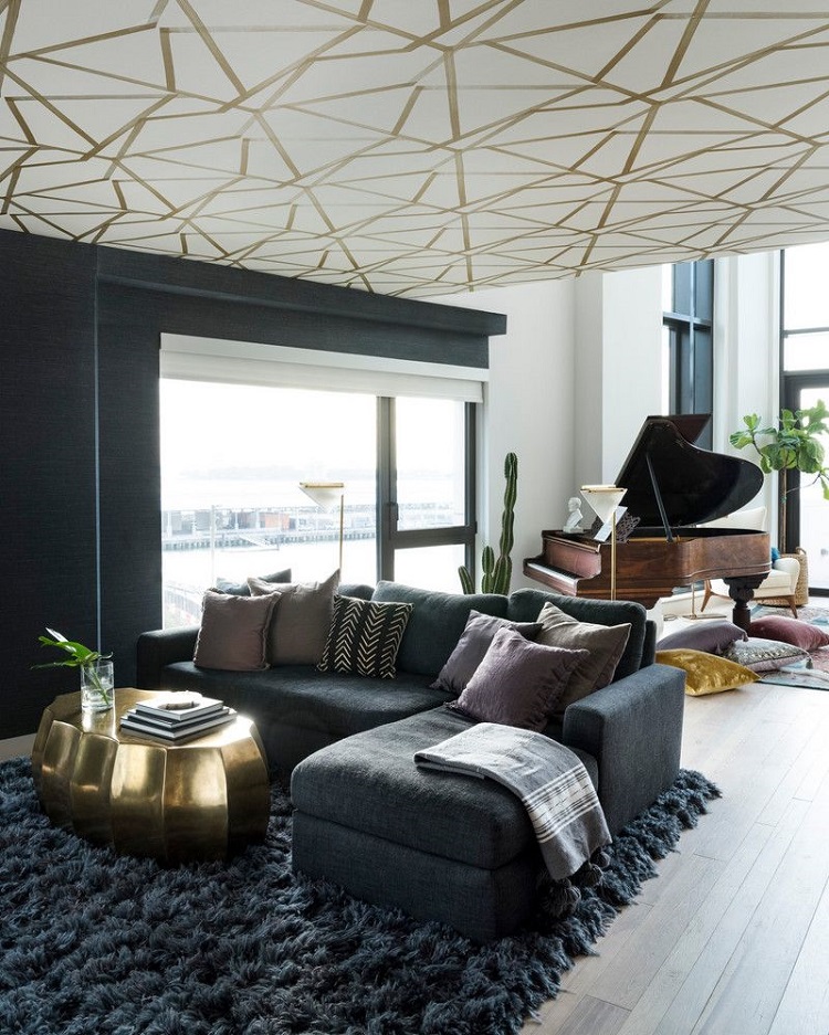 tendances tapis 2019 déco intérieur idées modernes copier tapis fourrure salon style minimaliste ambiance luxueuse