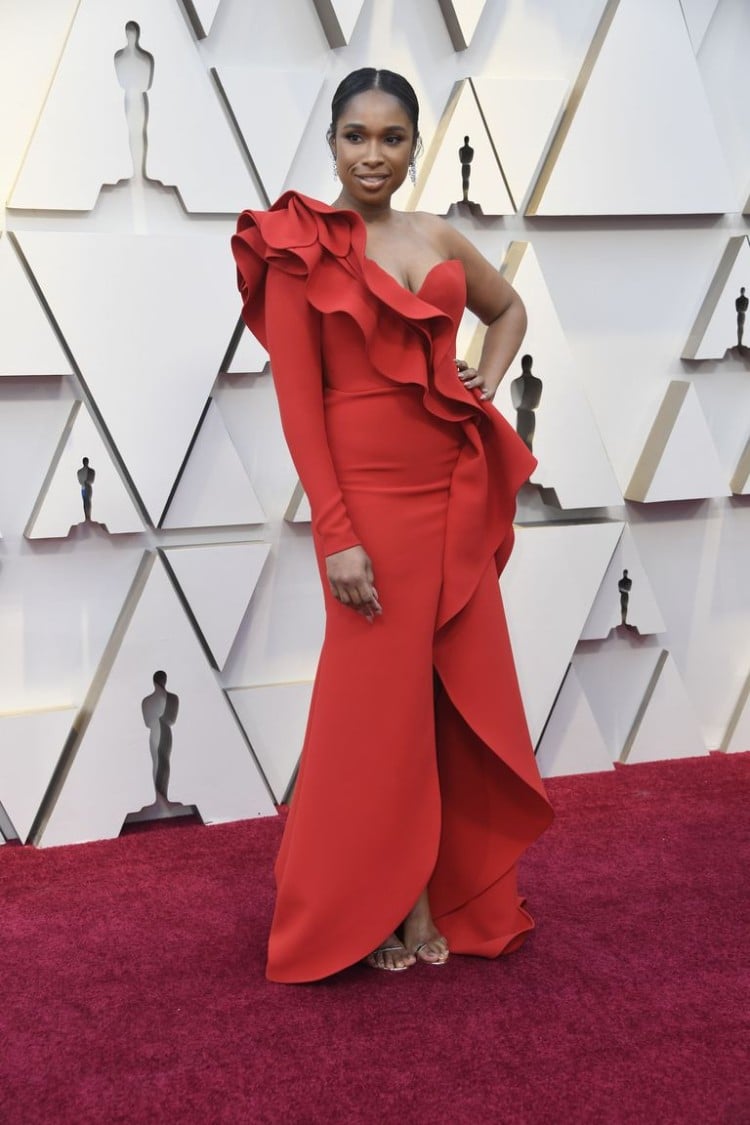 Oscars 2019 Jennifer Hudson robe rouge célébrités