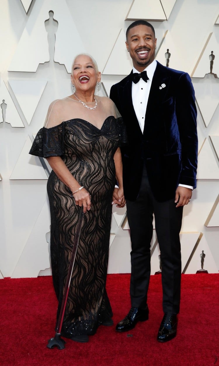 Oscars 2019 tapis rouge Michael B. Jordan avec sa mère