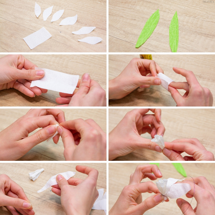 fabriquer des fleurs en papier crepon tutoriel