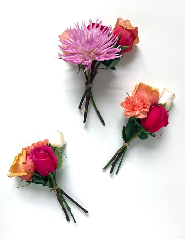 guirlandes de fleurs fraîches faire soi-même petits bouquets