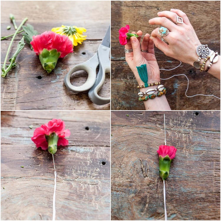 guirlandes de fleurs fraîches projet DIY instructions