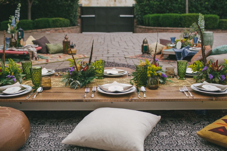 mariage dans son jardin table invités style bohème chic inspirations décoration tendance