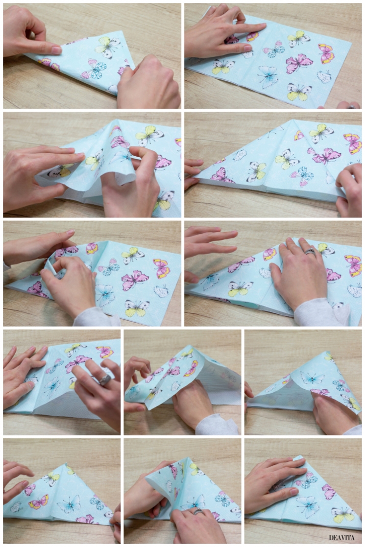 pliage de serviette pour Pâques original papillon papier déco table pascale diy