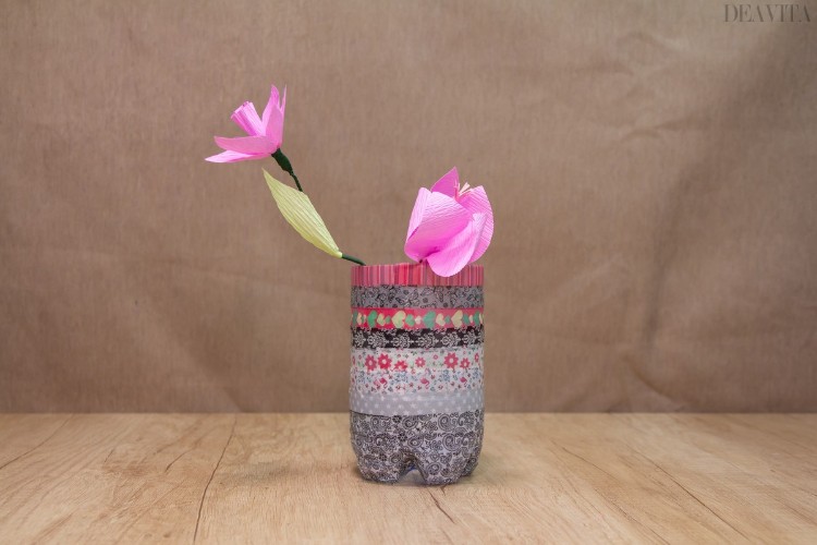 vase à faire soi-même washi tape motifs