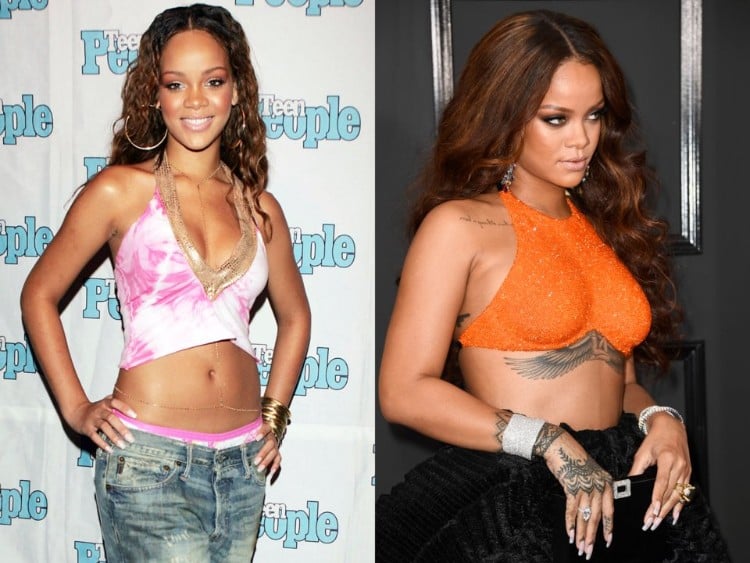 célébrités tatouées Rihanna reine tatouages tendance avant après encre