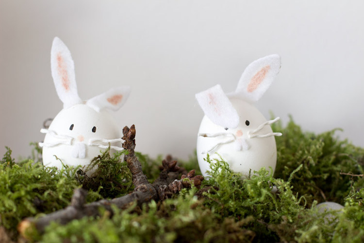 decoration oeufs de paques vides lapins mignons diy