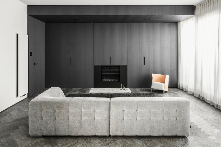 marbre gris foncé déco salon appartement loft design Arjaan de Feyter