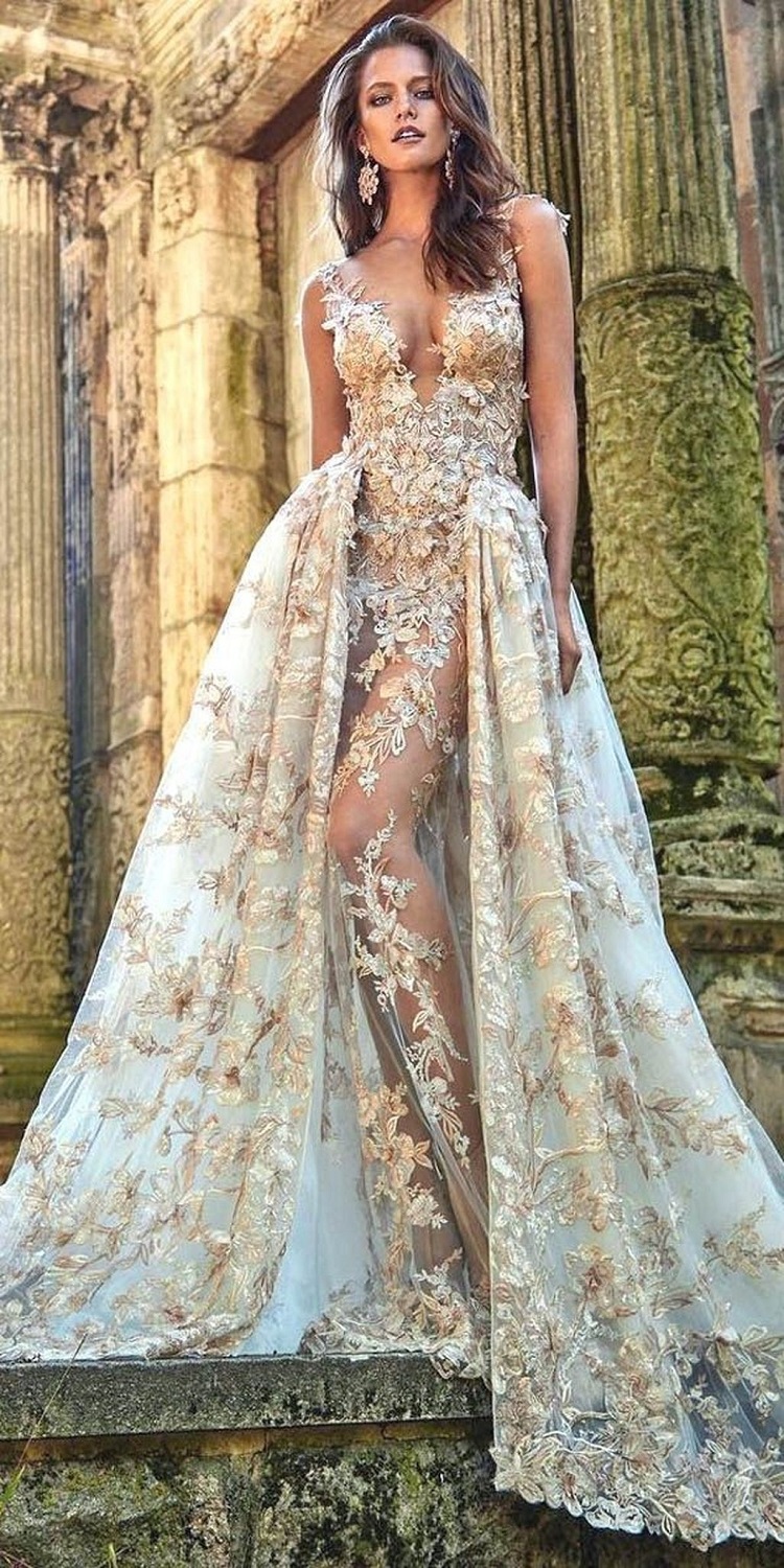 robe de mariée dorée idée super glamour