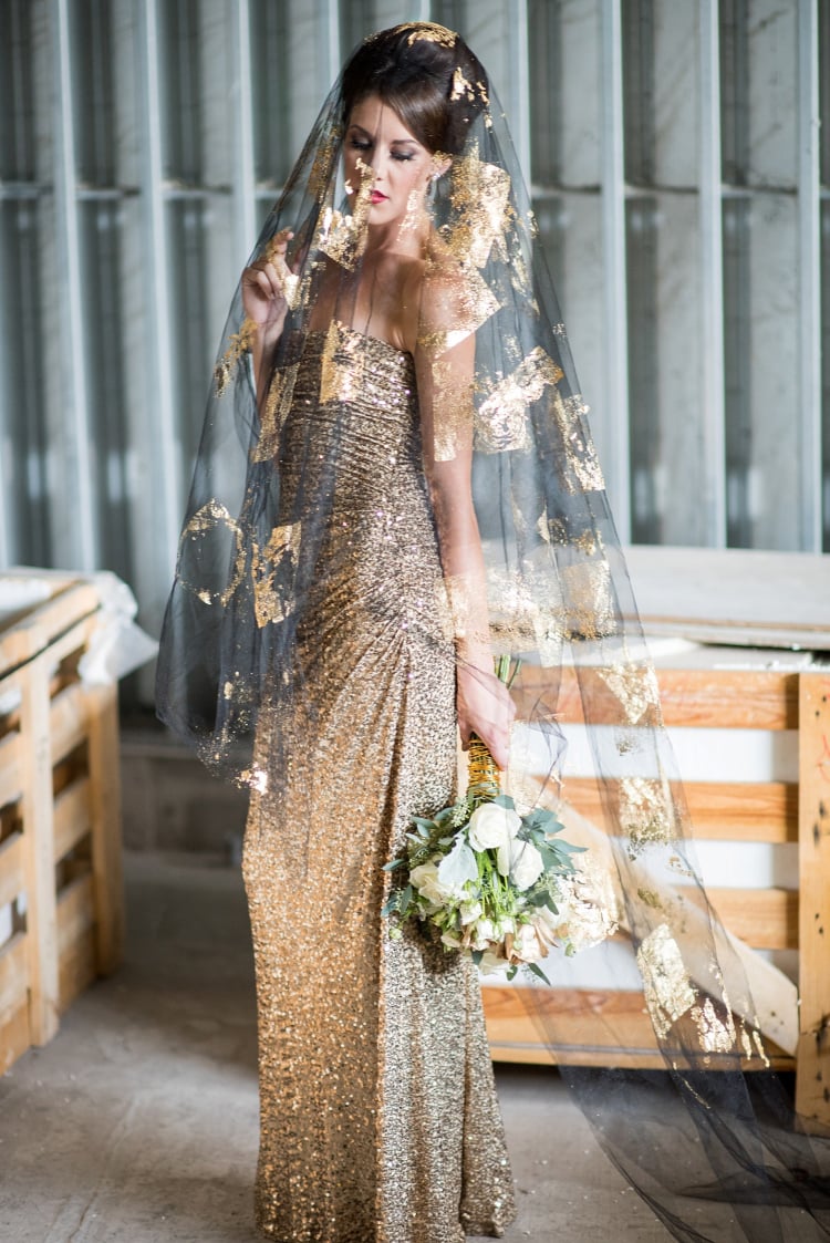 robe de mariée dorée voile captivant tendances mariage