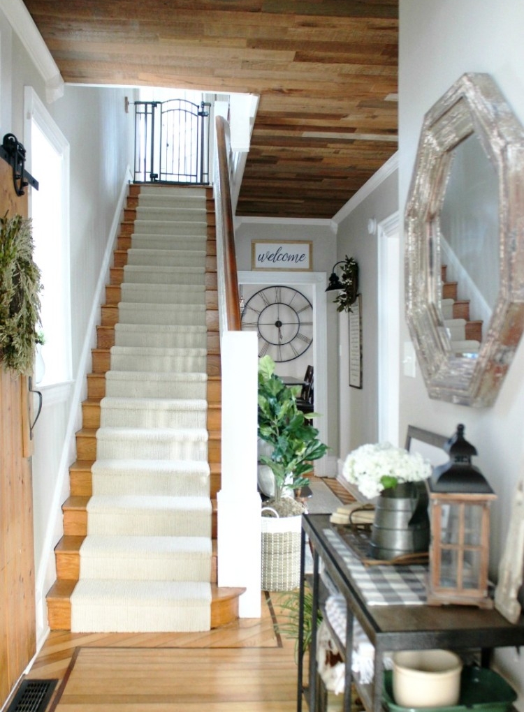 tapis pour escalier idées rénovation escaliers hall entrée contemporain