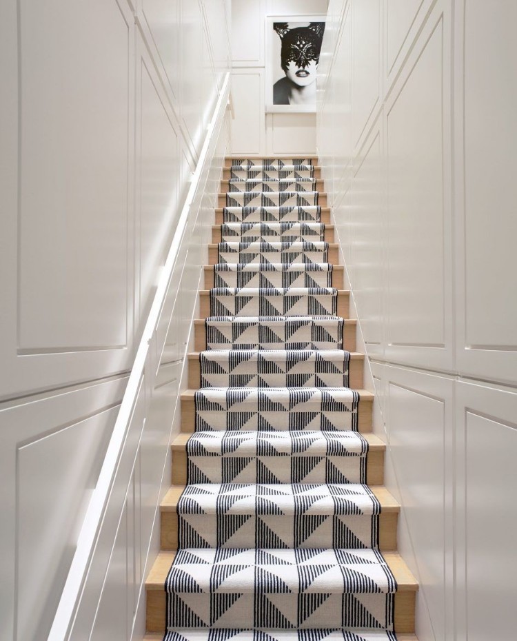 tapis pour escalier moquette motifs style scandinave
