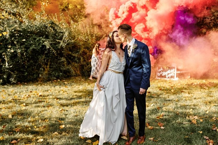 bombe de fumée colorée tendance mariage originale et romantique
