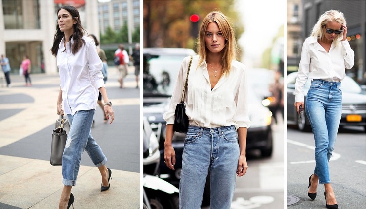 comment porter la chemise blanche avec paire jean tendance looks décontractés élégants