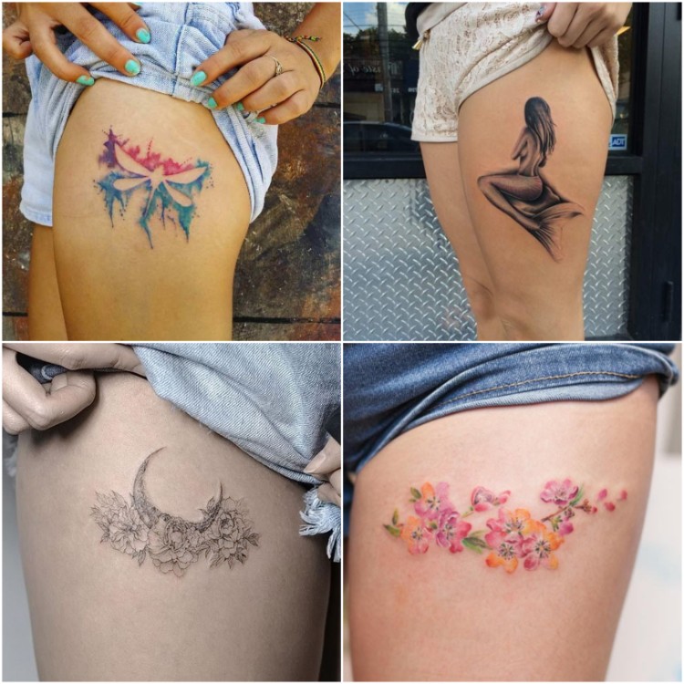 idées mignonnes de tatouage femme cuisse