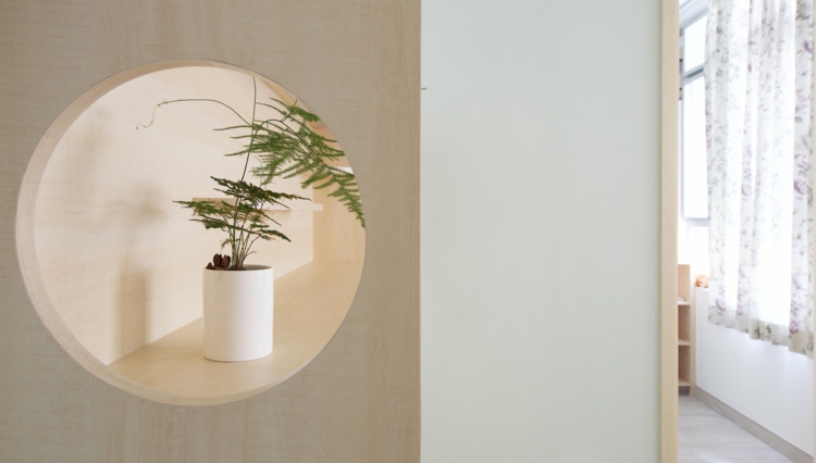 mobilier multifonction passerelle pour chat plante verte pot blanc
