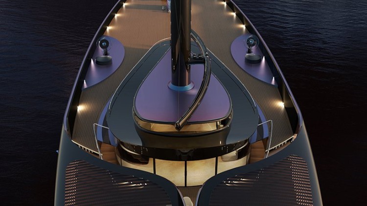 yacht de luxe éclairage moderne formes épurées