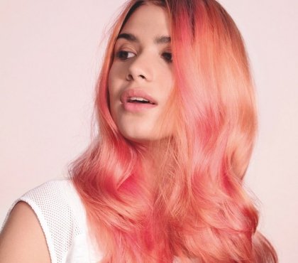 cheveux couleur corail tie and dye rose peche coloration tendance 2019