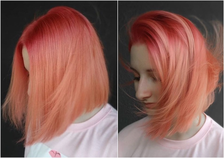 coloration ombre rose corail