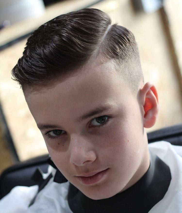 Messy haircut + Low fade Hairstyle for boy Coiffure enfant, Coupes de ...
