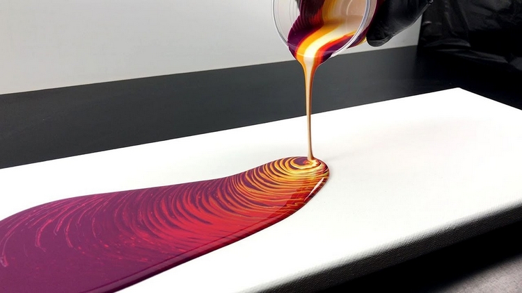 peinture acrylique pouring art abstrait déco magnifique DIY
