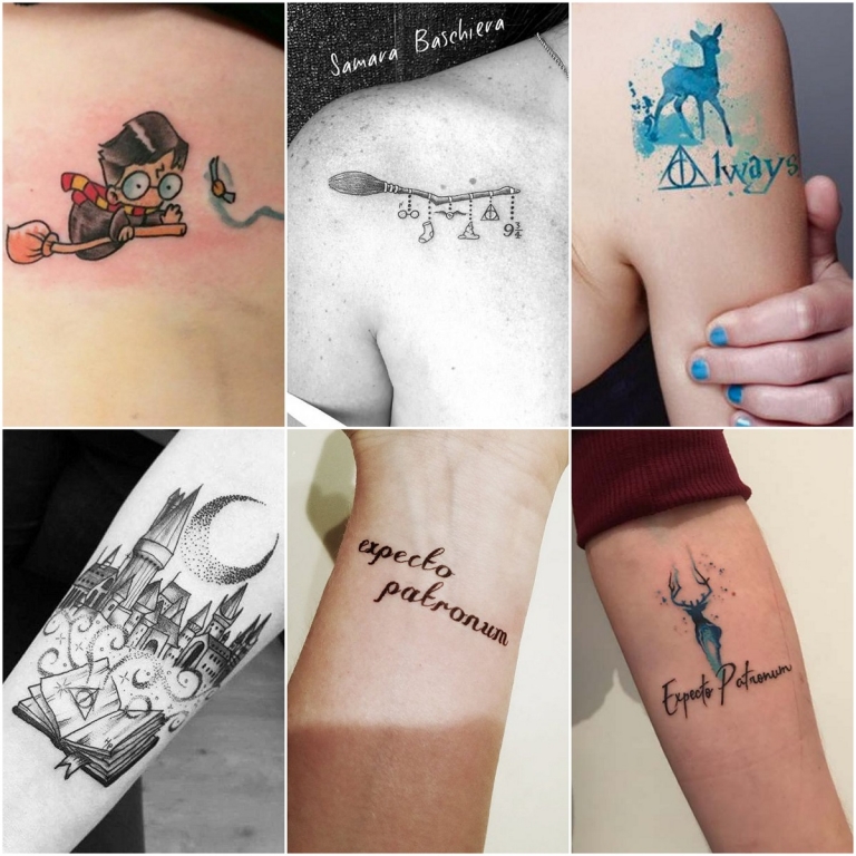 idées magiques de tatouage Harry Potter emplacements variés