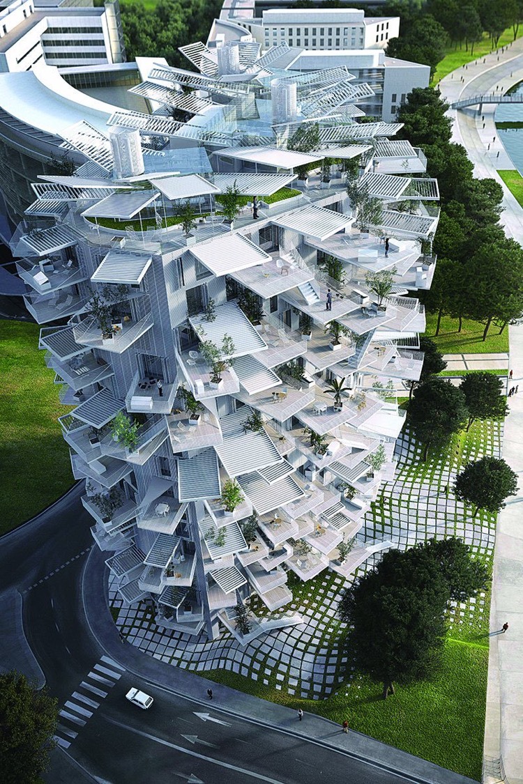 l’Arbre blanc de Montpellier immeuble emblematique architecture hybride Japon France