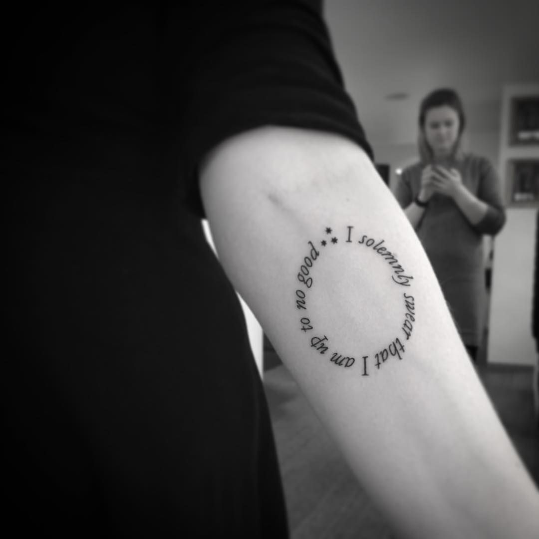 tatouage Harry Potter citation sur l'avant-bras