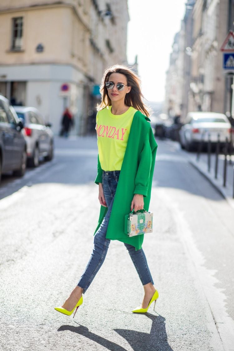 tendance mode femme 2019 comment associer les couleurs néon