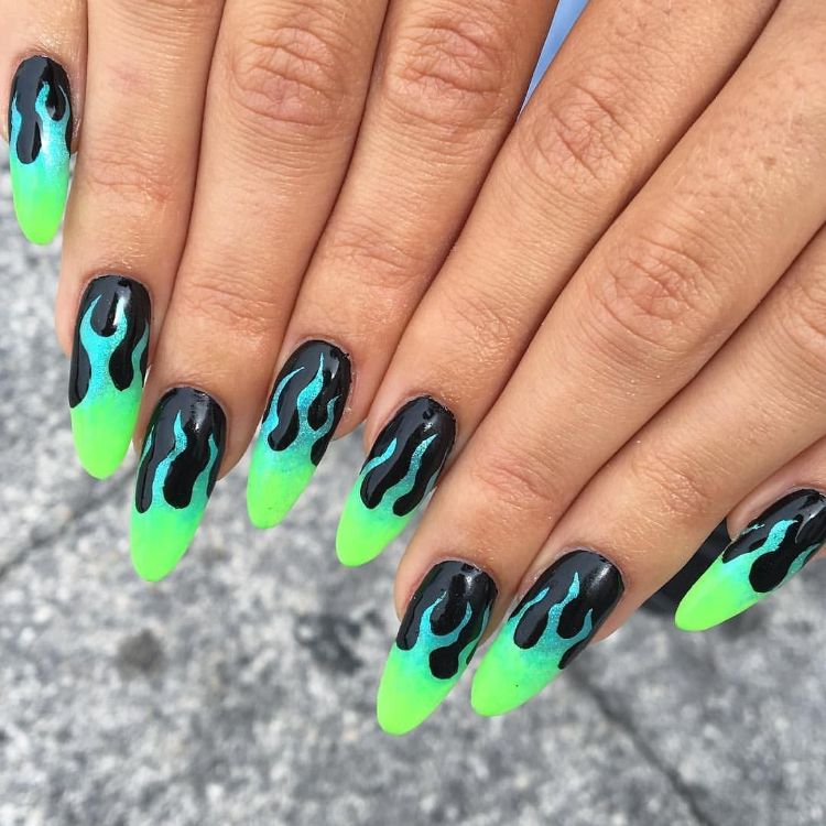 tendance mode femme 2019 couleurs néon nail art