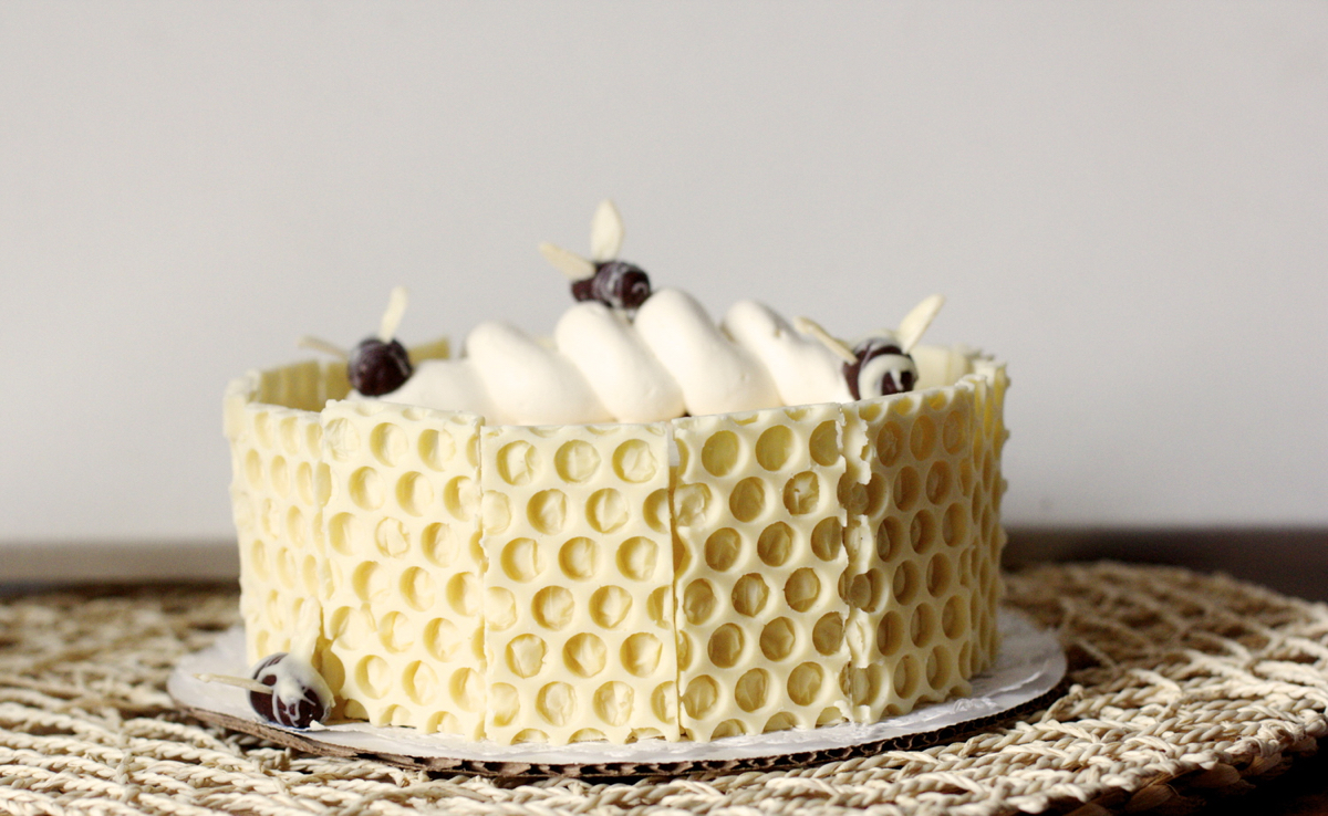 gâteau ruche d’abeille crème gourmande papier bulle