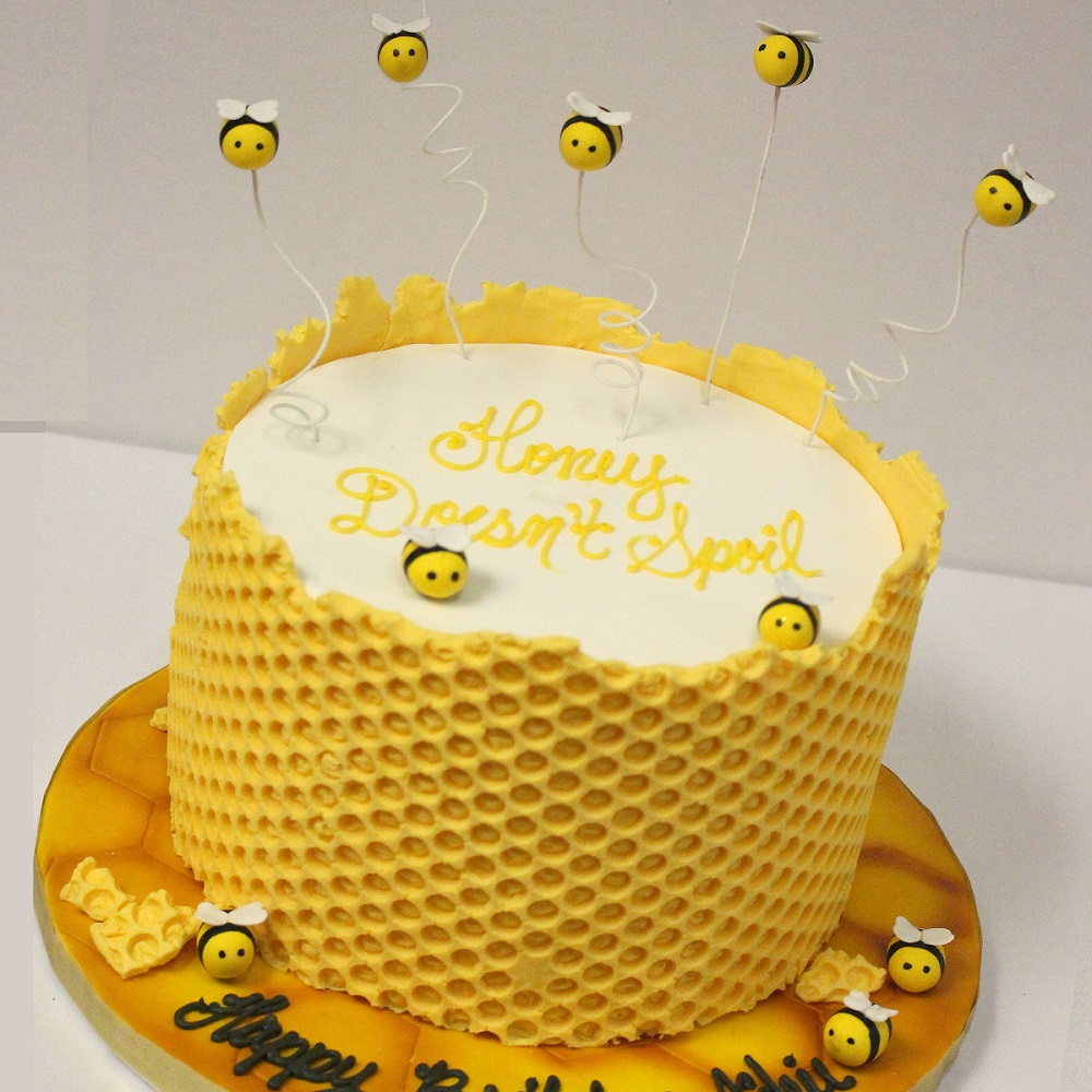 gâteau ruche d’abeille et nid d'abeilles papier bulle idée décoration