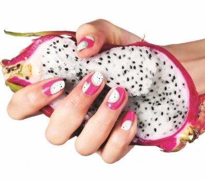 nail-art-fruit-pitaya-idée-manucure-été
