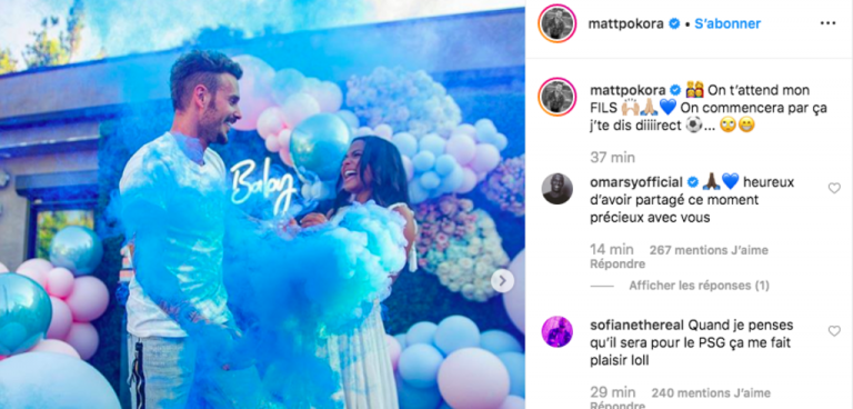 christina milian et matt pokora dévoile le sexe de leur bébé sur Instagram