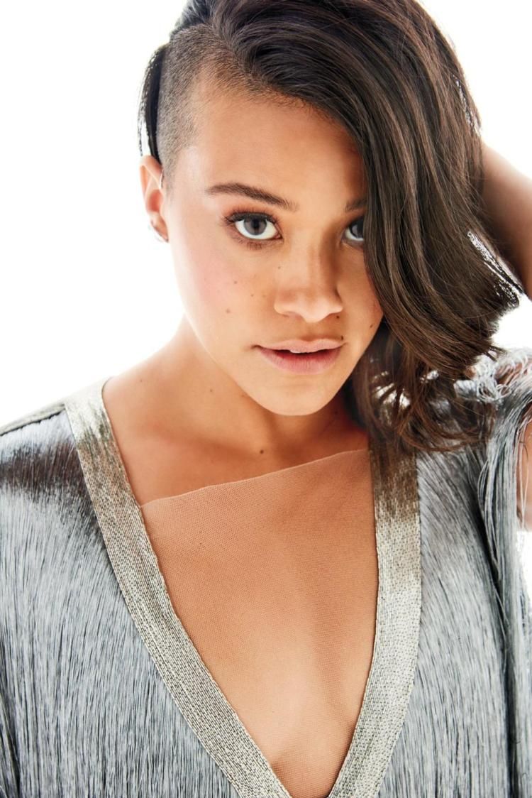 Shaved side by Gina Rodriguez women's long hair cut