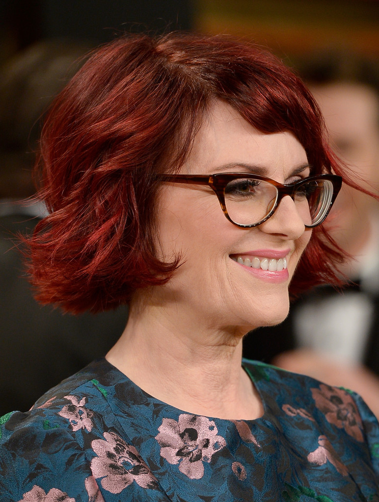 Short hair styles for women 50 years reddish brown hairstyle with glasses