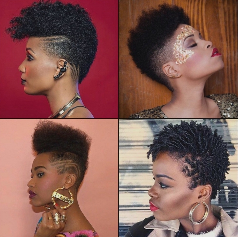 woman undercut side shaved curly hair afro