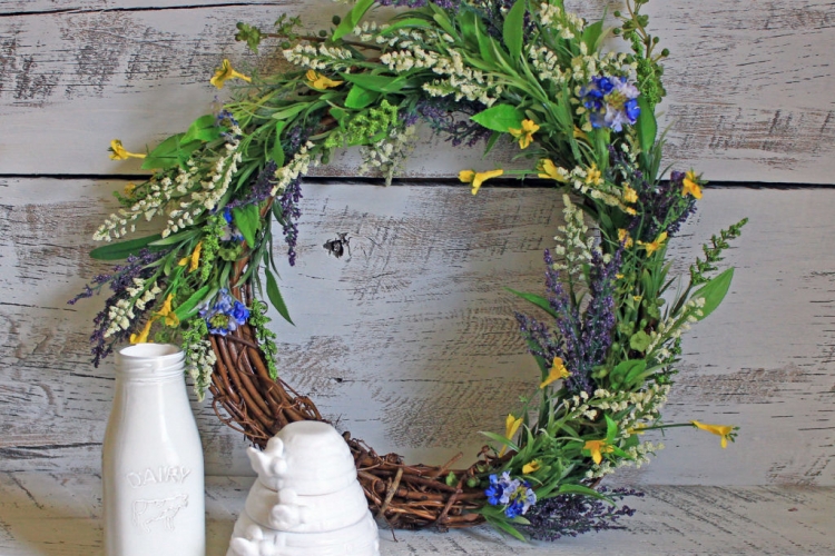 couronne été en vignes lavande herbes bricolage