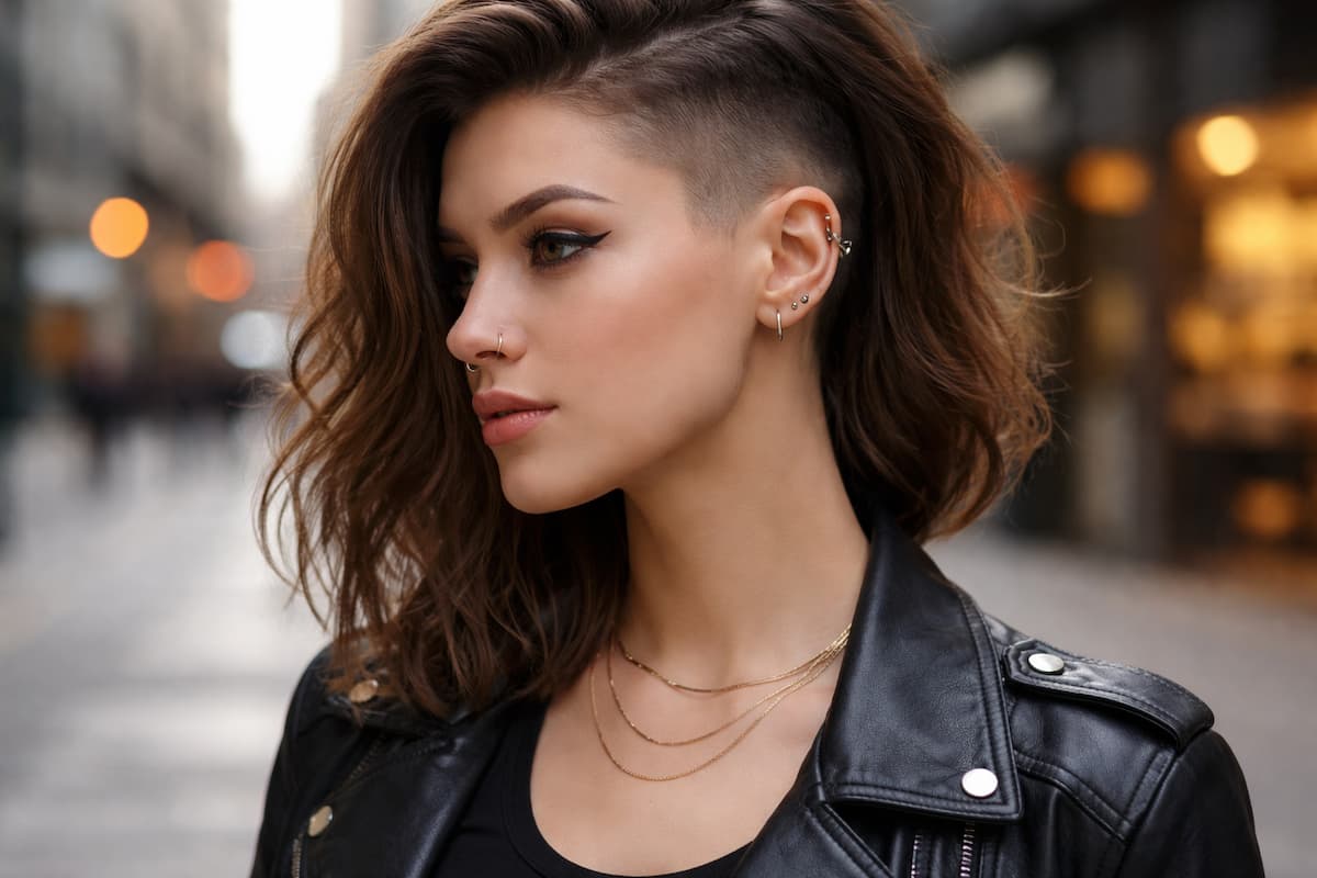 idée coiffure femme rasée sur le côté
