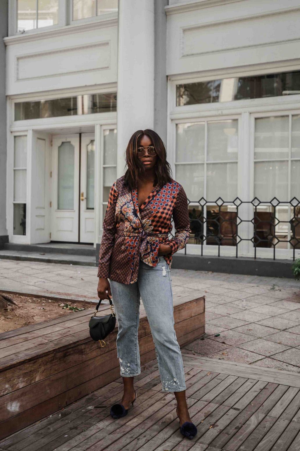 look urbain top patchwork avec jean mode mi saison 2019