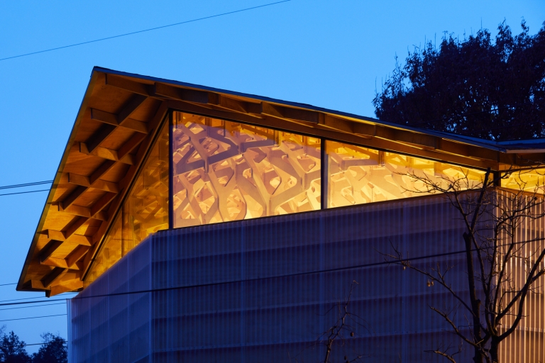 plafond suspendu design construction bois massif maison architecte