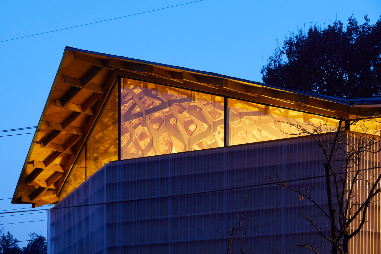 plafond suspendu design construction bois massif maison architecte