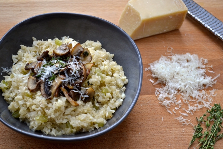 risotto riz de chou-fleur avec champignons facile rapide