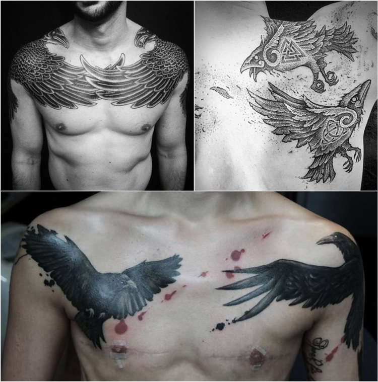 tatouage viking signification corbeau Odin