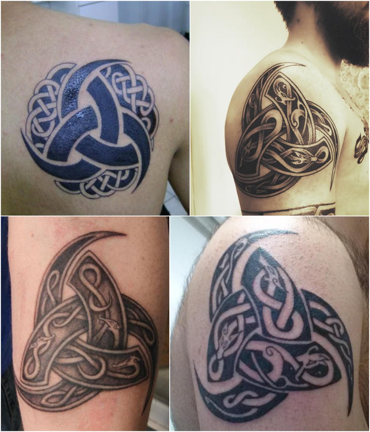 tatouage viking signification corne triple Odin idées tatouages bras pour hommes